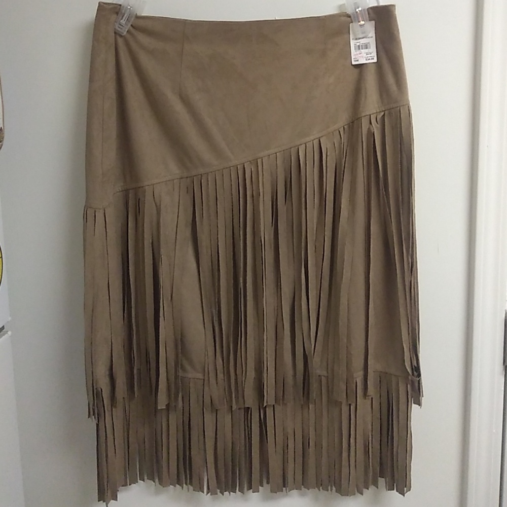 Suede Boho skirt